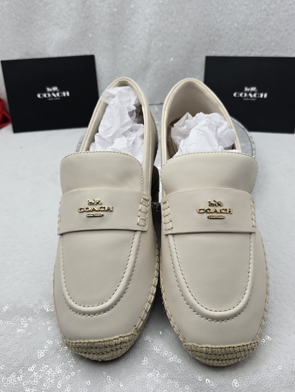 Coach Leather Loafer Espadrille Slip-on Women's 8.5 - Picture 4 of 10